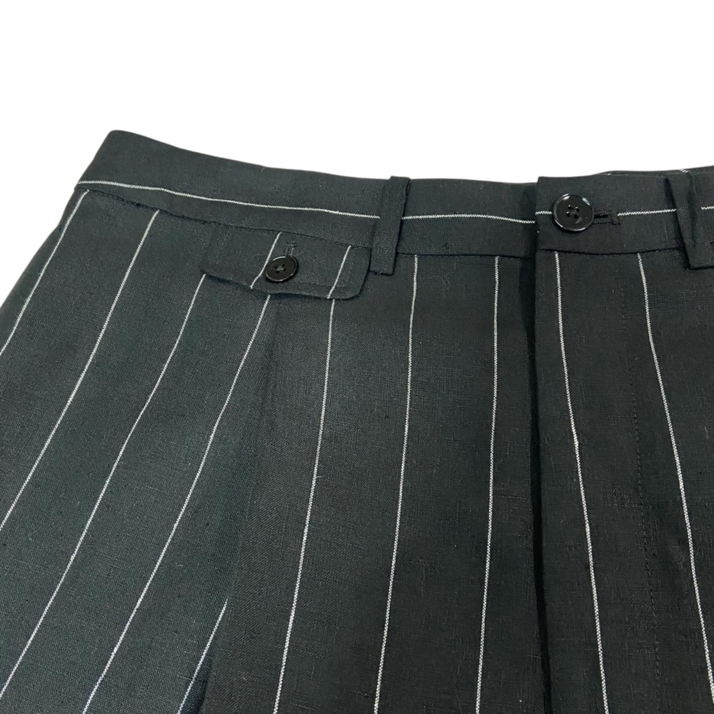 Lauren Ralph Lauren Linen Black Pinstripe Pleated Shorts LRL - Women’s 12 NWT - Picture 10 of 16